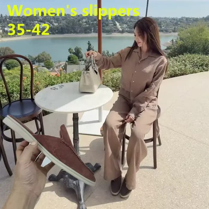 Mules d'été en daim de mouton, sandales colorées, mocassins décontractés, chaussures de marche pour femmes en cuir véritable, pantoufles