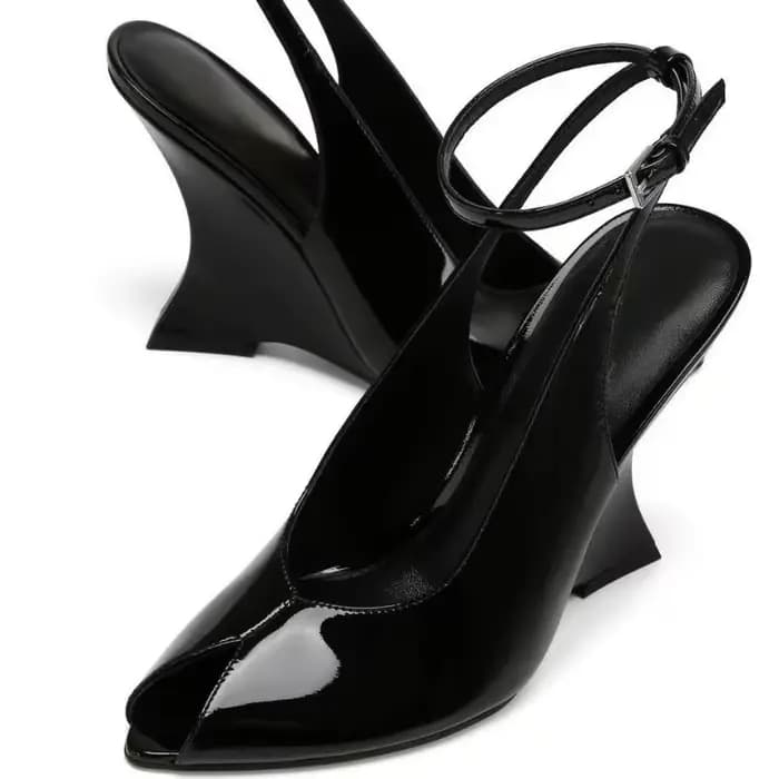 Sandales de soirée sexy à talon compensé et bout ouvert avec boucle droite, style européen et améric