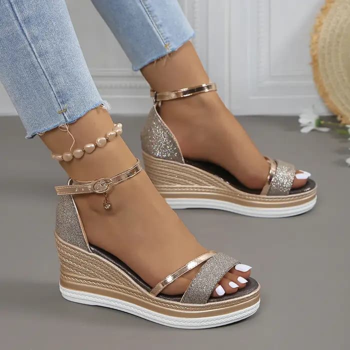 Sandales Décontractées à Plateforme et Talons Hauts pour Femme