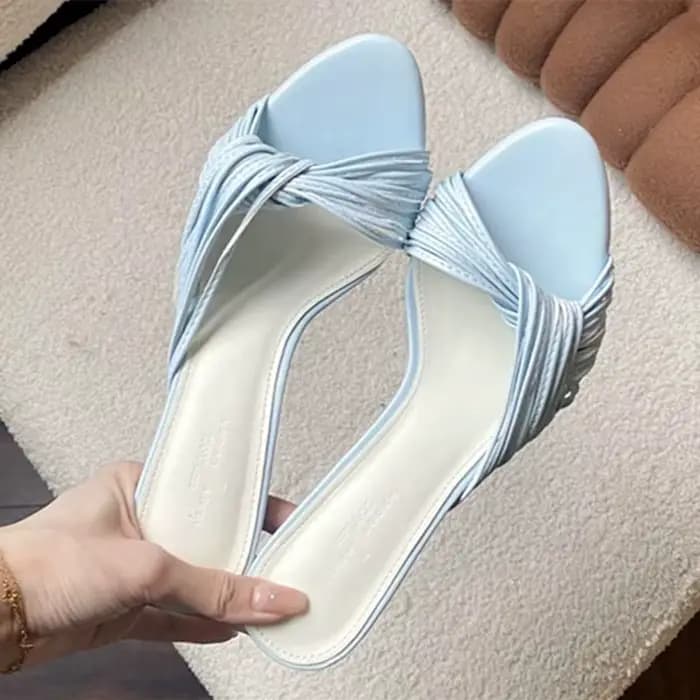 Pantoufles élégantes à talons aiguilles pour femmes, sandales sexy à bout pointu et à bande étroite, chaussures confortables pour femmes