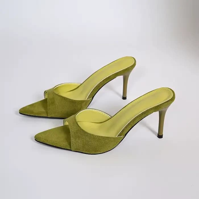 Nouvelles sandales d'été de luxe pour femmes à talons hauts, polyvalentes, simples, à talon fin, mul