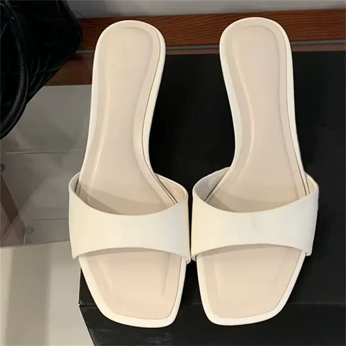 Aneikeh – Mules élégantes en daim bleu à talon carré pour femme