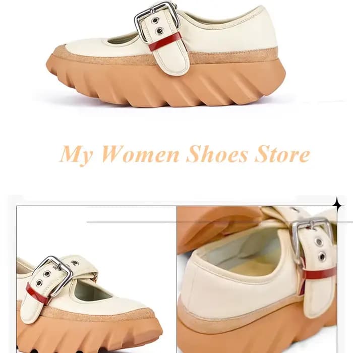 Chaussures à talon épais avec bride à boucle, bout rond, talon compensé, rehaussantes, sur mesure, s