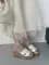 Talons noirs pantoufles été bloc chaussures compensées Sandales blanches décontracté Femme plate-forme