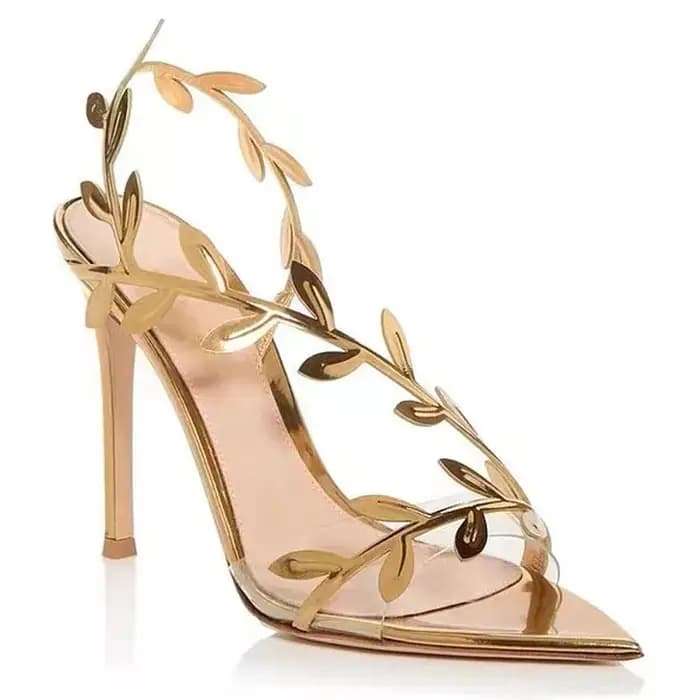 Escarpins Femme Tendance Été 2026 – Sandales Sexy Dorées à Talons Hauts Fins et Bout Ouvert pour Dames