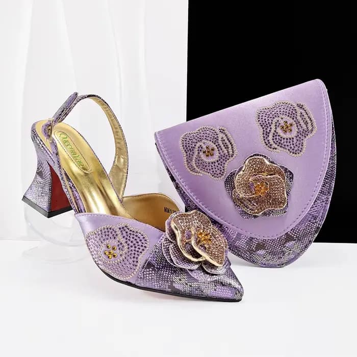 Chaussures et sac à talons hauts pour femmes, nouveau Design italien, Design floral, fête de mariage