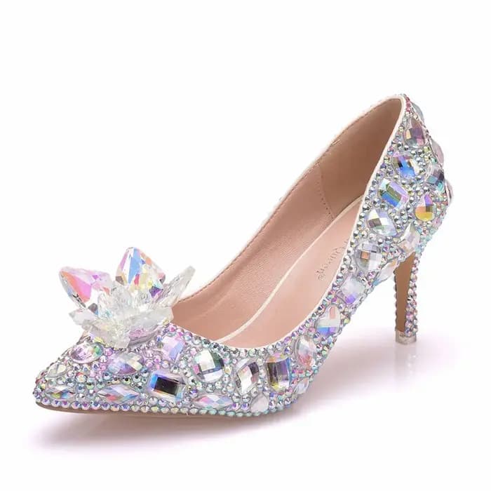 Talons hauts mariage femmes chaussures diamant pompes cendrillon cristal