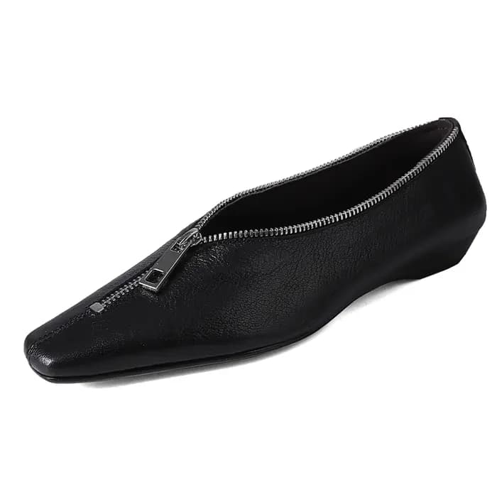 Dilalula 2026 populaire en peau de mouton en cuir fermeture éclair Dec pompes femmes confort talons bas