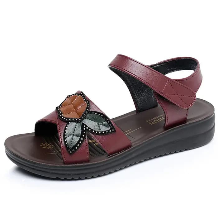 Femmes sandales 2025 mode extérieur compensées chaussures de marche femmes été plat antidérapant fond souple personnes âgées plage chaussures décontractées