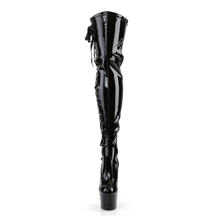 BOTES DE DANCE POLE 17CM | SOLE à talon et antidérapant renforcé en acier | Bottes de scène haut