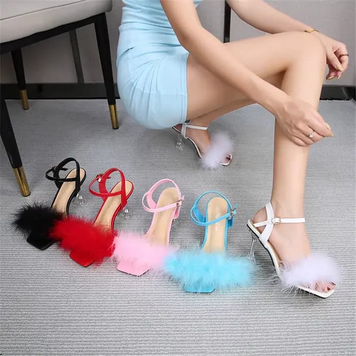 Sandales carrées à talons hauts pour femmes, chaussures de strip-teaseuse de mariage pour dames, fou