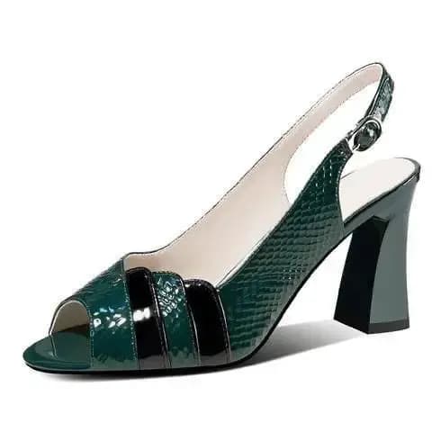 Boucles Beige dames chaussures vert sandales pour femmes travail de bureau bout ouvert pompes à talons été 2025