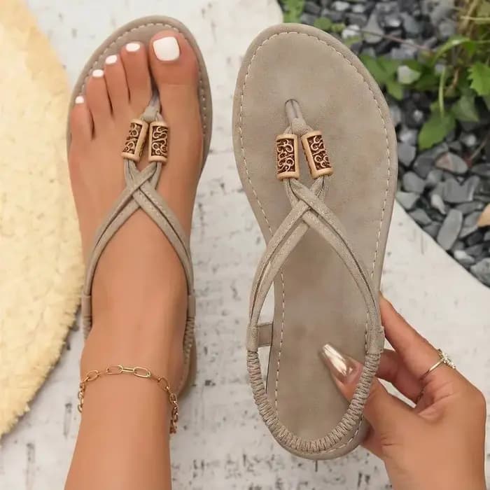 Sandales plates à bout ouvert élégantes et confortables pour femmes