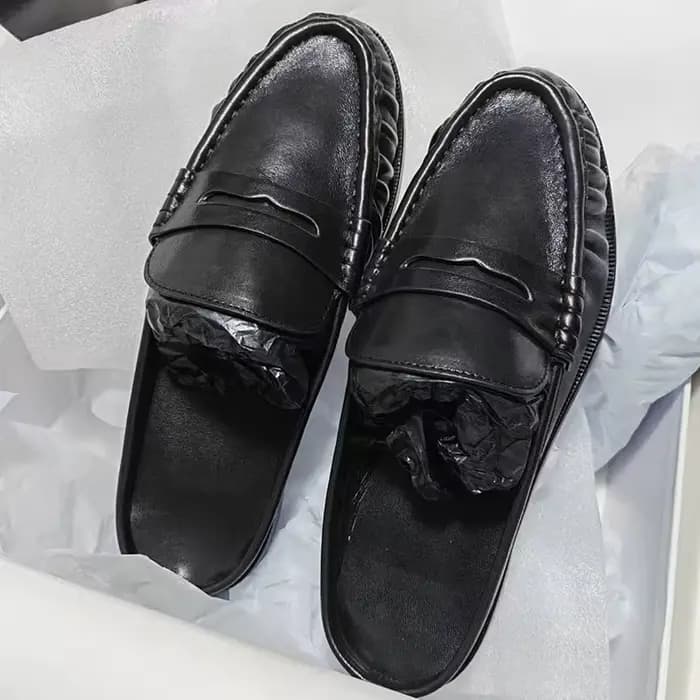 Nouvelles mules décontractées 2026 pour femmes en cuir véritable