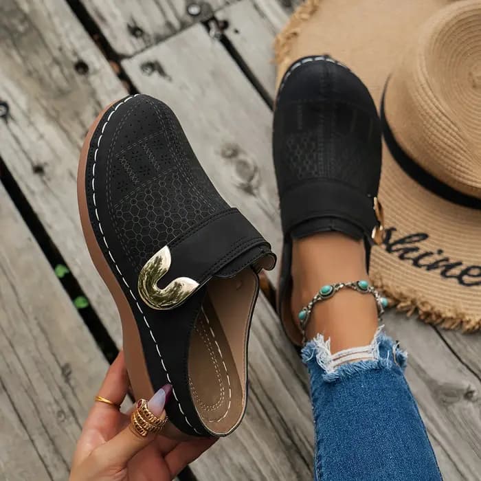 Sandales compensées chics pour femmes – Chaussures à plateforme à enfiler sans effort avec amorti confortable pour un style décontracté