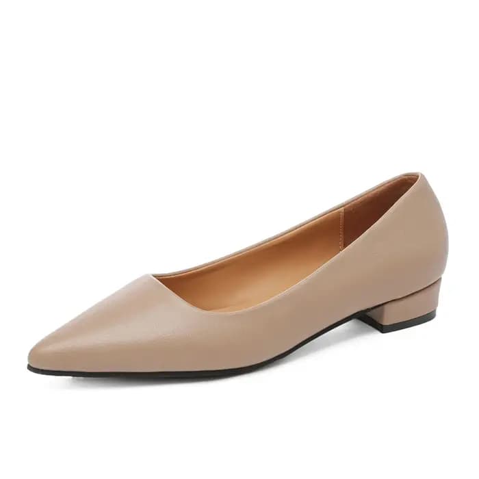 Nouveau bout pointu bouche peu profonde talon carré petites chaussures en cuir femmes élégantes mode talons hauts