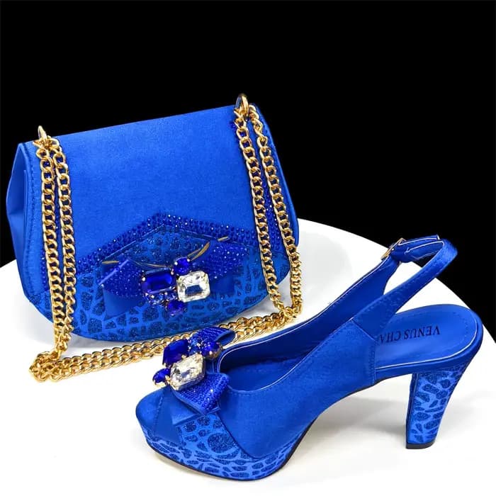 Venus Chan-Ensemble de Chaussures et Sac à Talons Hauts pour Femme