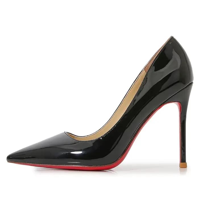 Chaussures professionnelles à talons hauts en cuir verni pour femmes, chaussures pointues de célébri
