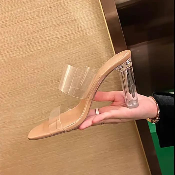 Sandales à talons hauts en plexiglas transparent pour femmes