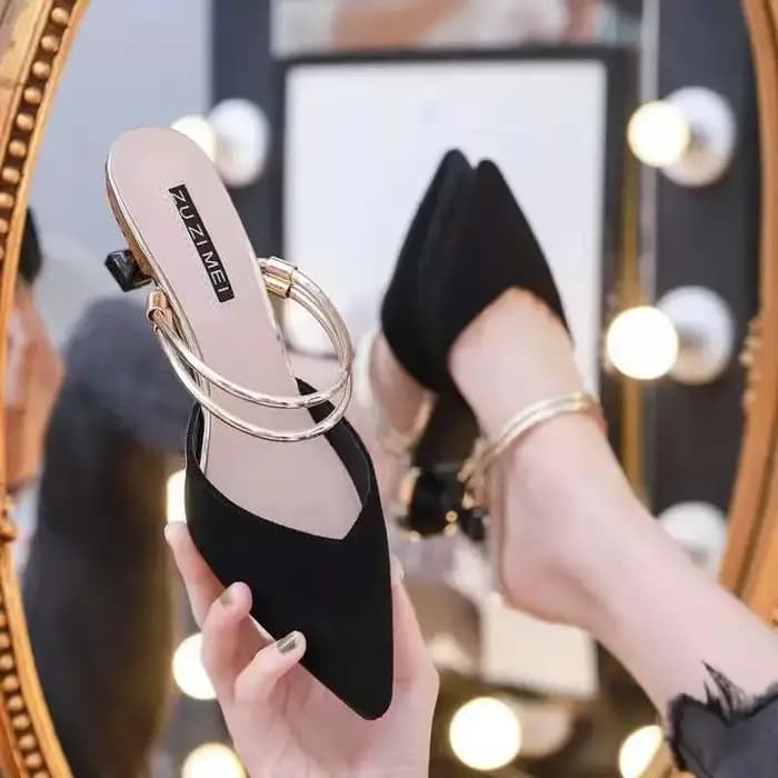Avec talon chaussures à bout pointu Mules vertes été 2025 pantoufles pour femmes et dames sandales diapositives faciles à porter luxe Vip H sandale F