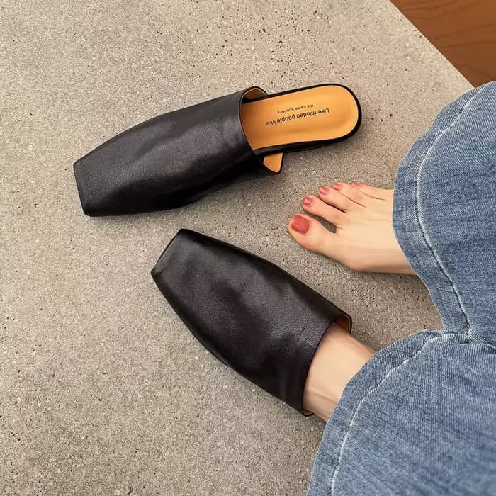 MORAZORA – mules en cuir suédé pour femmes, pantoufles plates à bout ouvert, chaussures décontractée