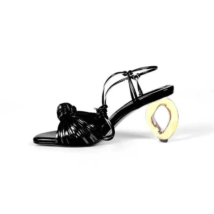 Sandales Tressées Colorées à Talon en Forme de 7cm pour Femme