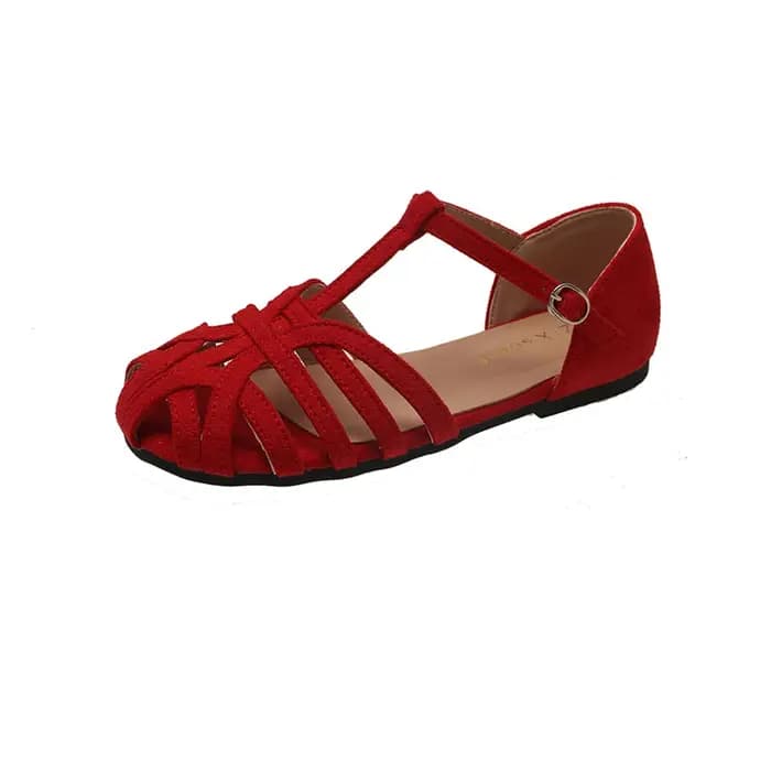 Nouvelles Sandales Plates Femme Été 2026 Creuses Tendance Style Romain 6342