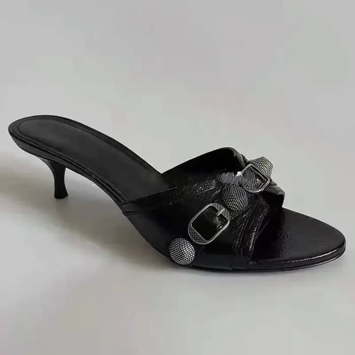 Pantoufles cloutées à talons hauts pour femmes