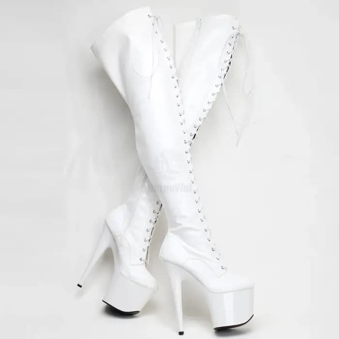 Bottes cuissardes à talon aiguille de 7 pouces avec plateforme, pour la danse exotique et la pole da