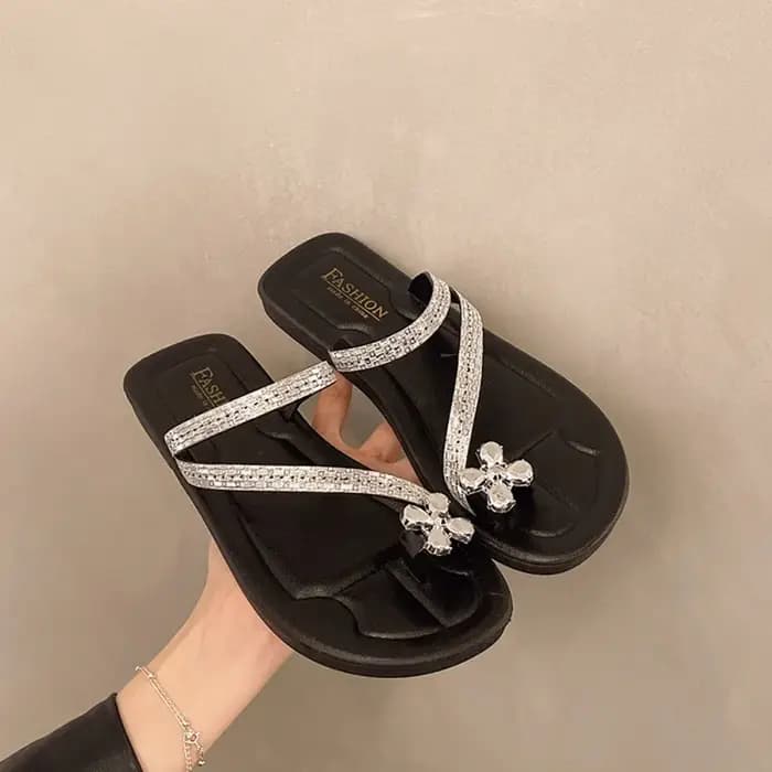 Sandales d'été tendance pour femmes avec strass