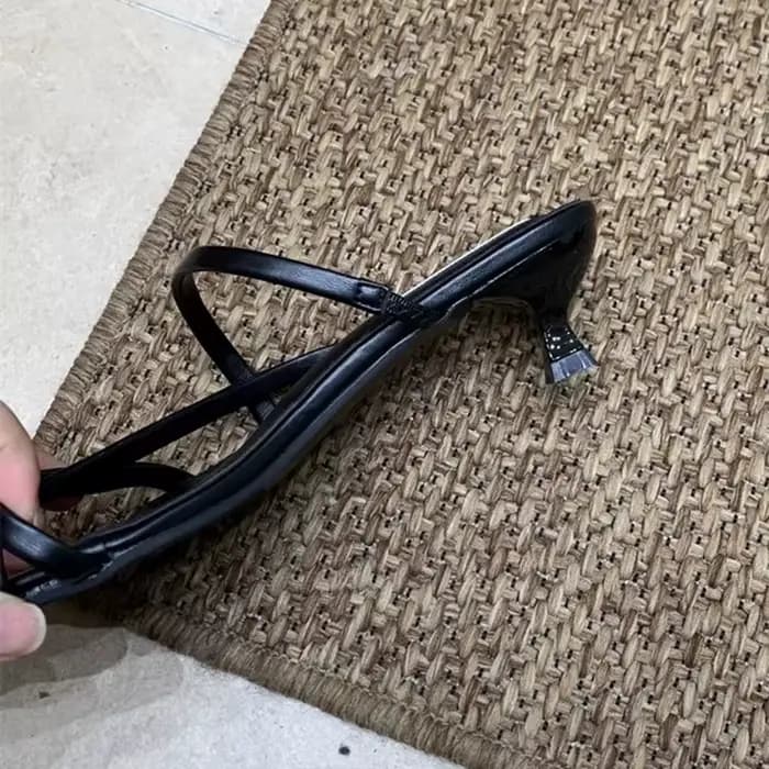 SUOJIALUN 2026 Nouvelle Collection Été – Sandales Élégantes à Talon Moyen Fin pour Femme, Style Mule