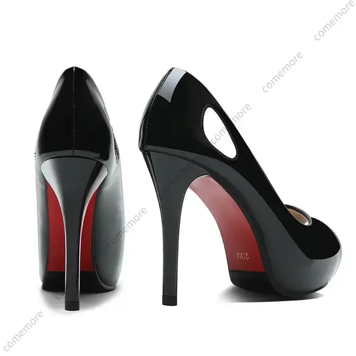Chaussures pour femmes talon Peep Toe talons hauts dames chaussure noir fond épais sandales peu profondes été 2025