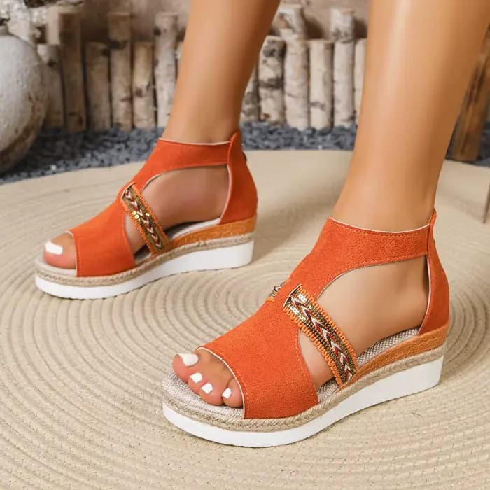 Sandales compensées tendance pour femmes, sandales décontractées à plateforme, nouvelles chaussures légères d'été 2026 pour femmes, chaussures de plage de luxe de créateur