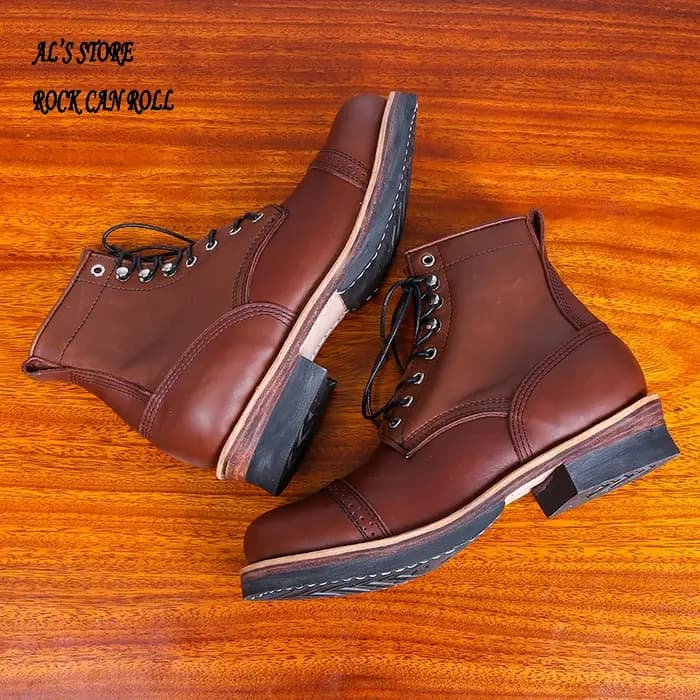 Botte en cuir de vachette italienne durable cousue Goodyear faite à la main