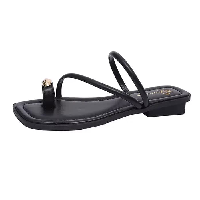 Sandales d'été pour femmes, tongs à décor métallique, chaussures à talon bas, sandales rétro marron