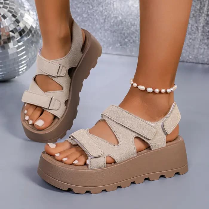 Comemore – sandales rétro pour femmes, chaussures d'été à talons hauts et plateforme à bout ouvert de 5CM, chaussures décontractées pour dames, Sandalias Femininas