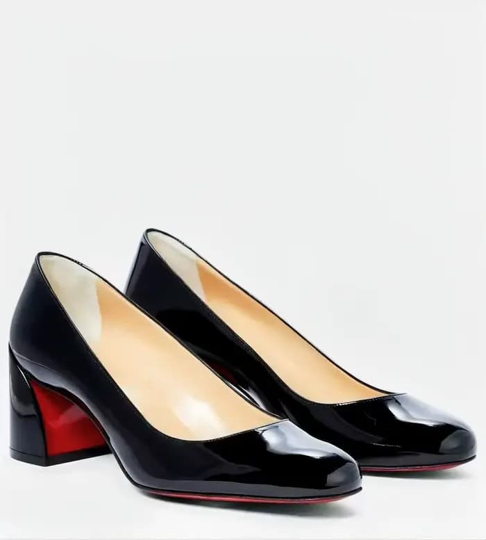 Escarpins en cuir verni pour femmes, bout rond, talon bloc, chaussures de bureau élégantes, conforta