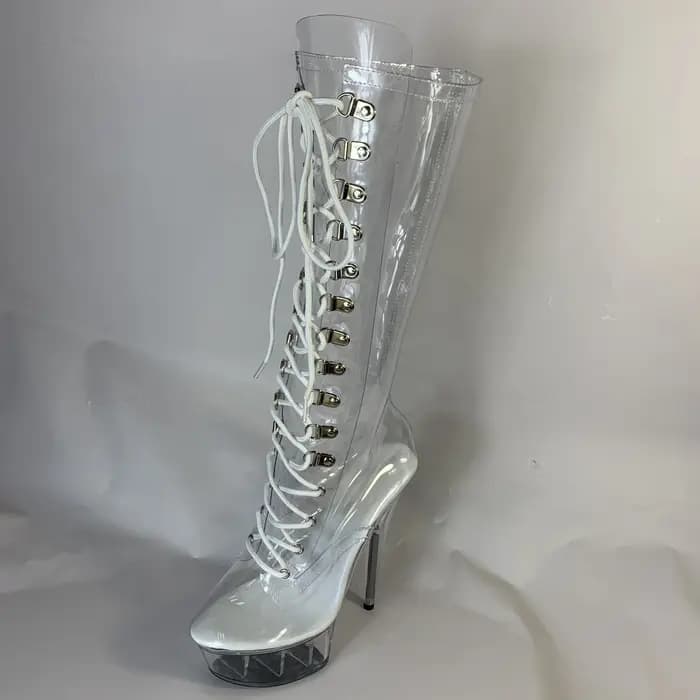 Chaussures à Talons Hauts Transparents pour Femme