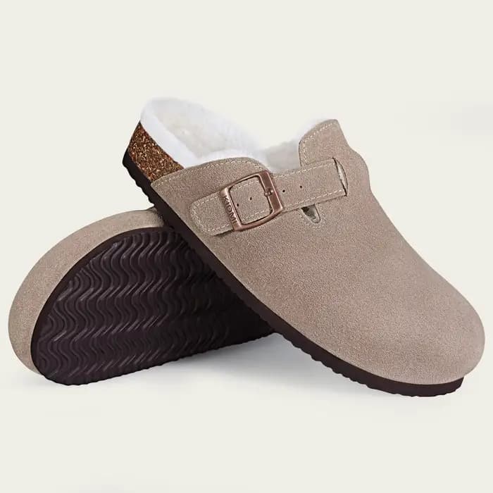 Shevalues hiver fourrure daim pantoufles femmes classique