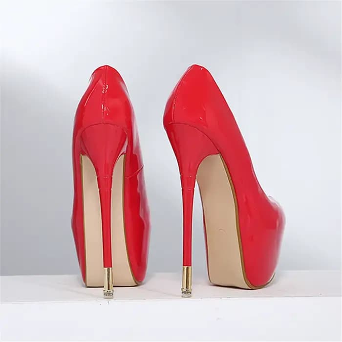 Talons Super Hauts de 16cm en Cuir Verni pour Femme