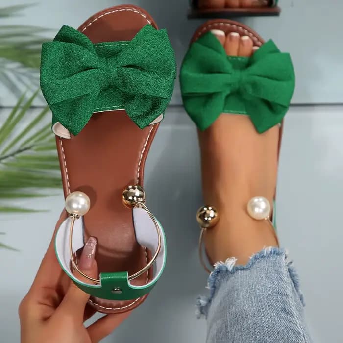 Femmes sandales doux Bow été confortable chaussures De créateur femmes plat en plein air femmes 2025 nouvelles sandales été Zapatos De Mujer