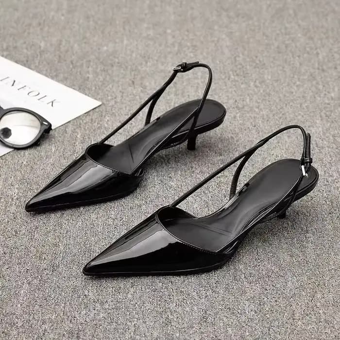Femmes noires bout pointu talons chaussures sandales 2025 robe fête mode été pantoufles nouveau marc