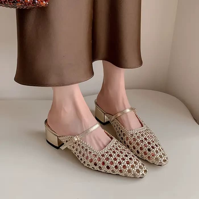 Mules d'été en tissu pour femmes
