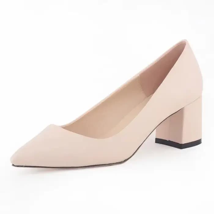Femmes pompes nouveau Style nu décontracté 5 cm bout pointu bas épais talons hauts dames bureau travail noir Socialite fête chaussures de mariage