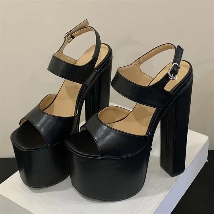 Eilyken été mode plate-forme épaisse bout ouvert boucle sangle femmes sandales Sexy Super talons hau