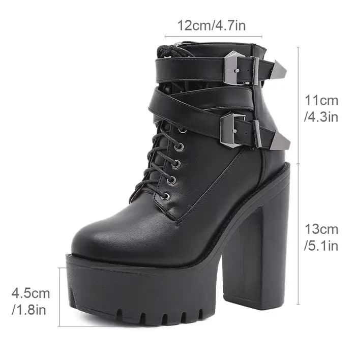 Gdgydh – bottes à talons hauts pour femmes, chaussures à plateforme, avec boucle à la cheville, bott