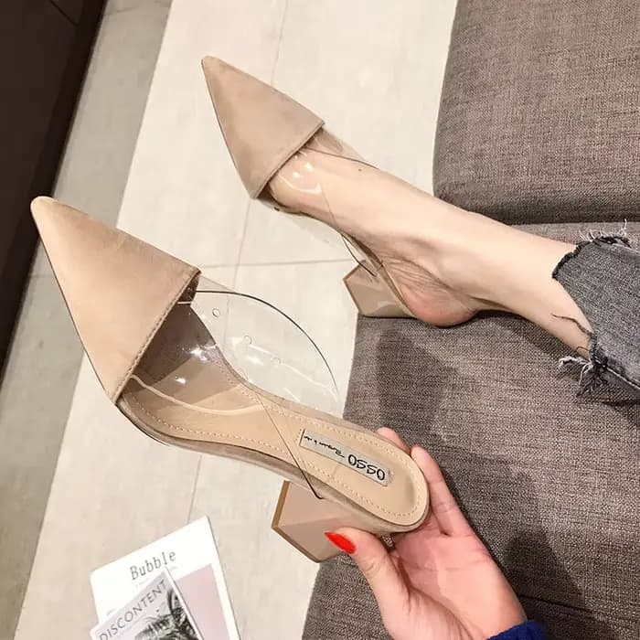 Mules pour femmes chaussures sandales transparentes nouveautés 2025 talons clairs pantoufles élégantes