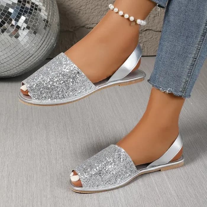 Sandales à talons mode femmes chaussures 2025 bout ouvert doux Bling