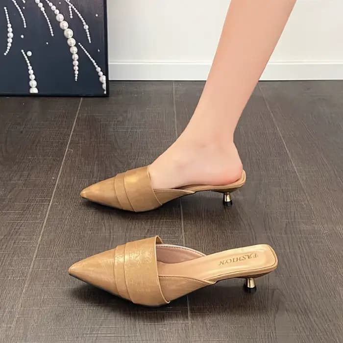 Mules à talons hauts et bout pointu pour femme, sandales d'été, chaussures de luxe 2026, chaussures de marche, sandales à enfiler Mujer Zapatos