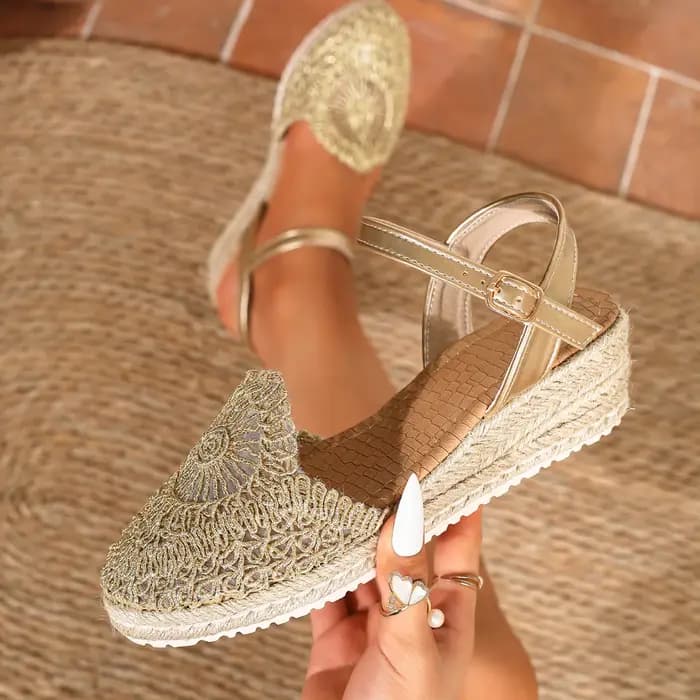 Nouvelles sandales compensées en espadrille pour femmes 2026